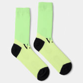 Einfache feste Farbe Name Text Monogramm gelb g Socken (Rechts)