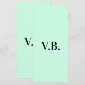 Einfache feste Farbe Name Text Monogramm Menükarte (Vorne/Hinten)