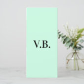 Einfache feste Farbe Name Text Monogramm Menükarte (Stehend Vorderseite)