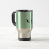 Einfache feste Farbe Name Text Monogramm Reisebecher (Vorderseite Links)