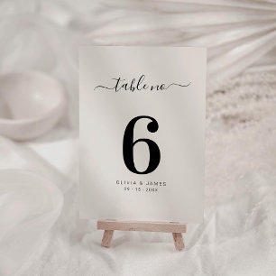 Einfache Festfarbe Off White Hochzeitstischnummer Tischnummer