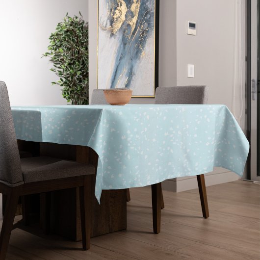 Einfache festliche, hellblaue, gesprenkelte Punkte Tischdecke