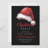 Einfache Festliche Weihnachtsmannmütze Weihnachts- Einladung (Vorderseite)