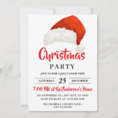 Einfache Festliche Weihnachtsmannmütze Weihnachts- Einladung (Vorderseite)