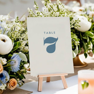 Einfache, fett blaue Typografie-Tischnummer