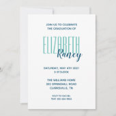 Einfache, fett formatierte Abschluss-Einladung Einladung (Vorderseite)