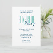 Einfache, fett formatierte Abschluss-Einladung Einladung (Stehend Vorderseite)