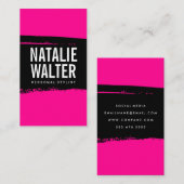 Einfache, fett formatierte Schwarz, Hot Pink, gebü Visitenkarte (Vorne/Hinten)