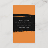 Einfache, fett formatierte schwarze Orange gebürst Visitenkarte (Rückseite)