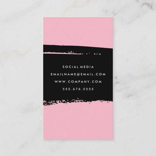 Einfache, fett formatierte schwarze Rosa gebürstet Visitenkarte (Rückseite)