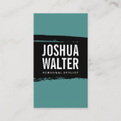 Einfache Fett Text Schwarz Blau Grün Pinsel Visitenkarte (Vorderseite)