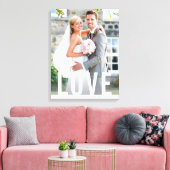 Einfache, fett-weiße Typüberlagerung für WEDD-LIEB Leinwanddruck (Insitu (Wohnzimmer))