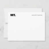 Einfache Fett-Zwei-Monogramm-Typografie Mitteilungskarte (Vorderseite)