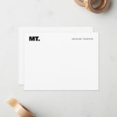 Einfache Fett-Zwei-Monogramm-Typografie Mitteilungskarte (Vorderseite/Rückseite Beispiel)