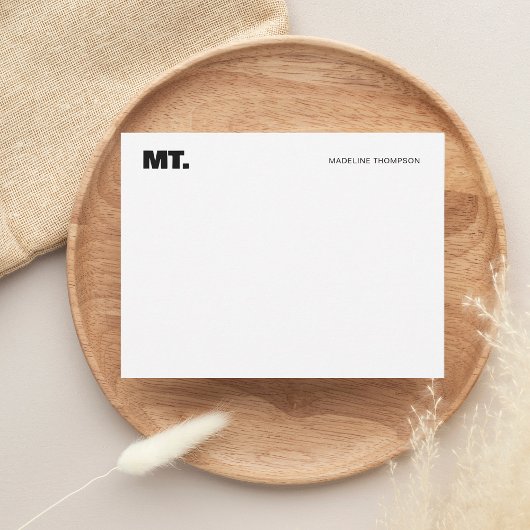 Einfache Fett-Zwei-Monogramm-Typografie Mitteilungskarte