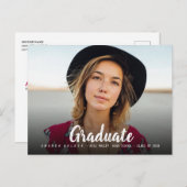 Einfache, fette Abschluss Typografie Foto Einladun Einladungspostkarte (Vorne/Hinten)