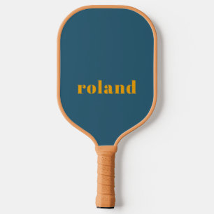 Einfache fette blaue Orange Name Pickleball Paddle