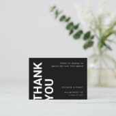 Einfache, fette Briefe, die Schwarz Dankeschön-Kar Begleitkarte (Stehend Vorderseite)