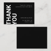 Einfache, fette Briefe, die Schwarz Dankeschön-Kar Begleitkarte (Vorne/Hinten)