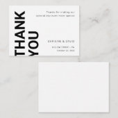 Einfache fette Buchstaben Hochzeitsweiß Danke Kart Begleitkarte (Vorne/Hinten)