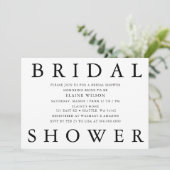 Einfache, fette Buchstaben Modernes Brautparty Einladung (Stehend Vorderseite)