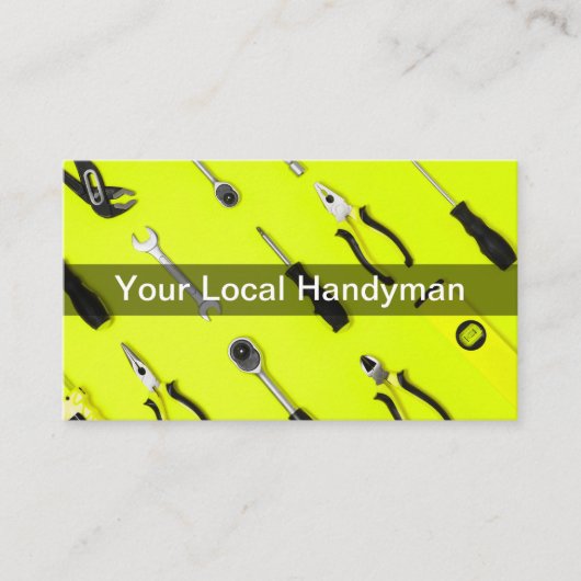 Einfache, fette Handyman Style Business Cards Visitenkarte (Vorderseite)