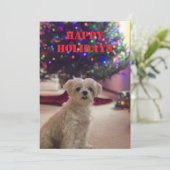 Einfache fette Happy Holidays Card Einladung (Stehend Vorderseite)