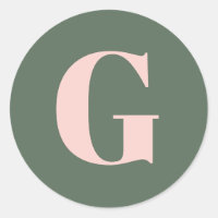 Einfache fette Mit Monogramm Anfangsstufe Grün Ros