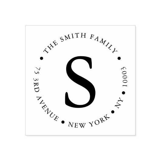 Einfache fette Mit Monogramm Rücksendeadresse Gummistempel (Prägung)