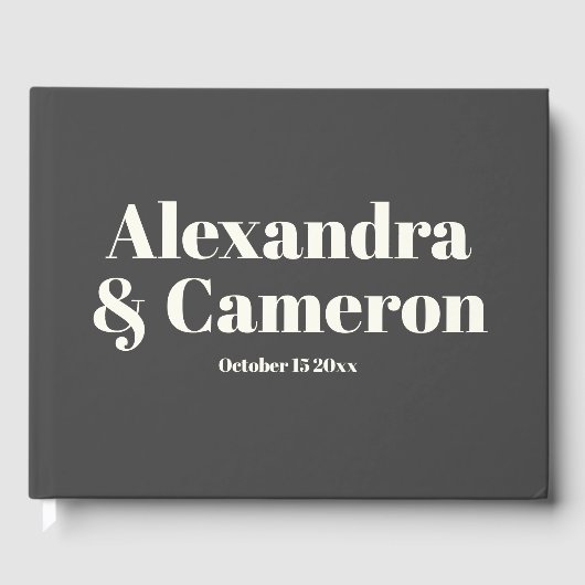 Einfache fette moderne ästhetische Individuelle Na Gästebuch (Vorderseite)