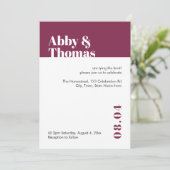 Einfache fette moderne Minimalistische Hochzeit in Einladung (Stehend Vorderseite)