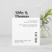 Einfache fette moderne Minimalistische Schwarz-Gra Einladung (Stehend Vorderseite)