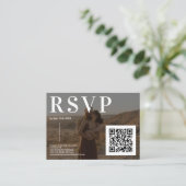 Einfache fette Schriftart Hochzeit rsvp Qr Code 2 Begleitkarte (Stehend Vorderseite)