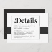 Einfache fette Schwarz-Weiß-Details für eine klein Begleitkarte (Vorne/Hinten)