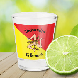 Einfache fette sizilianische Flagge Schnapsglas