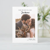 Einfache, fette SkriptWedding Dankeschön Karte (Stehend Vorderseite)