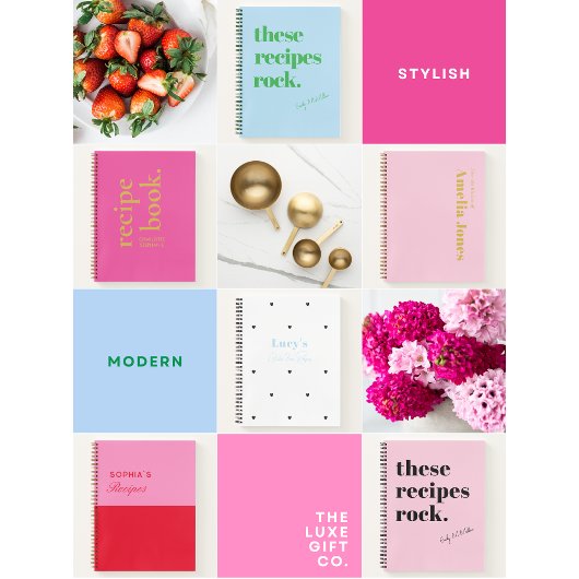 Einfache fette, stylische Rose und Gold Monogram R Notizblock