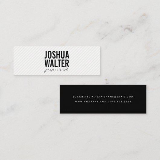 Einfache, fette Textzeile mit Streifen Mini Visitenkarte (Vorne/Hinten)