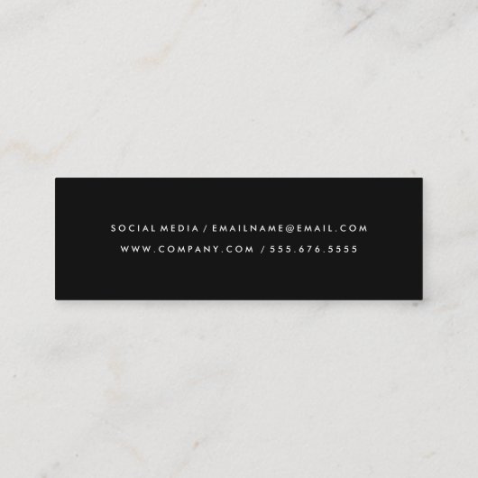 Einfache, fette Textzeile mit Streifen Mini Visitenkarte (Rückseite)