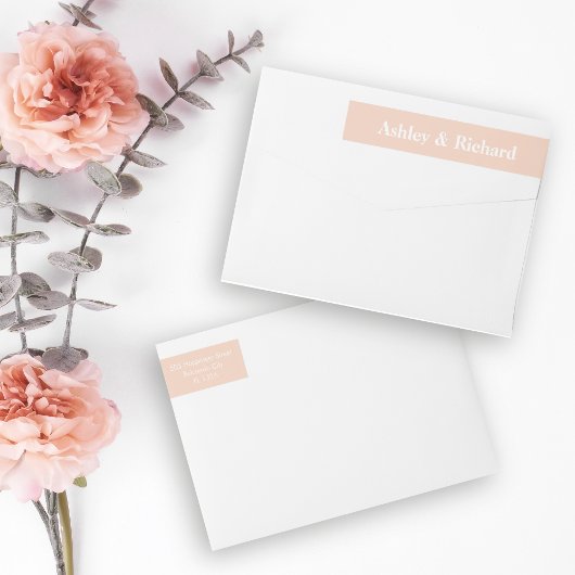 Einfache fette Typografie Pfirsichrosa Hochzeit