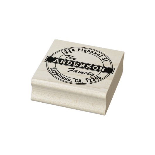 Einfache fette Typografie-Rücksendeadresse Gummistempel (Stempel)