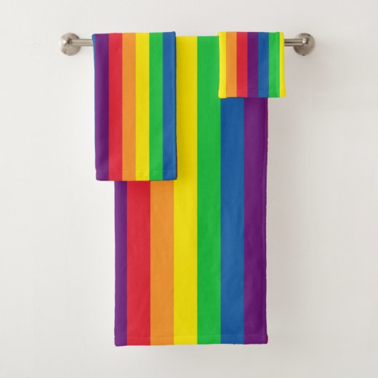 Einfache, fette und helle vertikale Regenbogenstre Badhandtuch Set (Insitu)