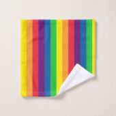 Einfache, fette und helle vertikale Regenbogenstre Badhandtuch Set (Waschlappen)