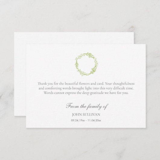 Einfache Feuersignatur Beerdigung Danke (Vorne/Hinten)