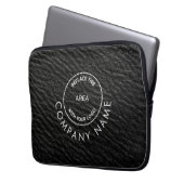 Einfache Firmenlogo Name Schwarze Imitate Ledereff Laptopschutzhülle (Vorderseite Links)