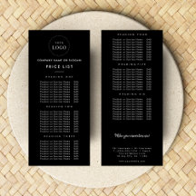 Einfache Firmenlogos Doppelseitige Preisliste Schw