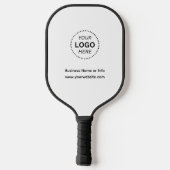 Einfache Firmenlogos oder Berufliche Informationen Pickleball Schläger (Rückseite)
