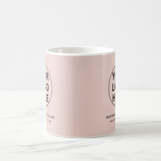 Einfache Firmenlogos und Textwerbung Rosa pink Kaffeetasse (Mittel)