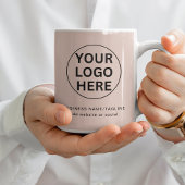 Einfache Firmenlogos und Textwerbung Rosa pink Kaffeetasse
