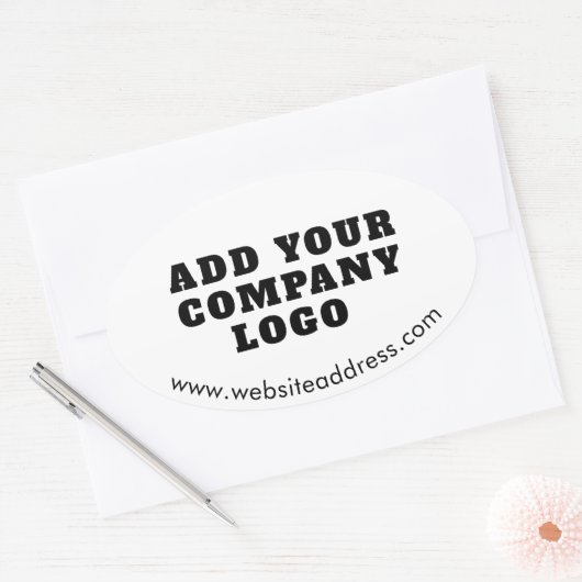 Einfache Firmenlogos und Website Ovaler Aufkleber (Umschlag)